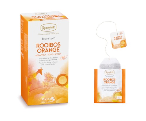 Napar ziołowy Ronnefeldt | Rooibos Orange BIO | opakowanie + saszetka